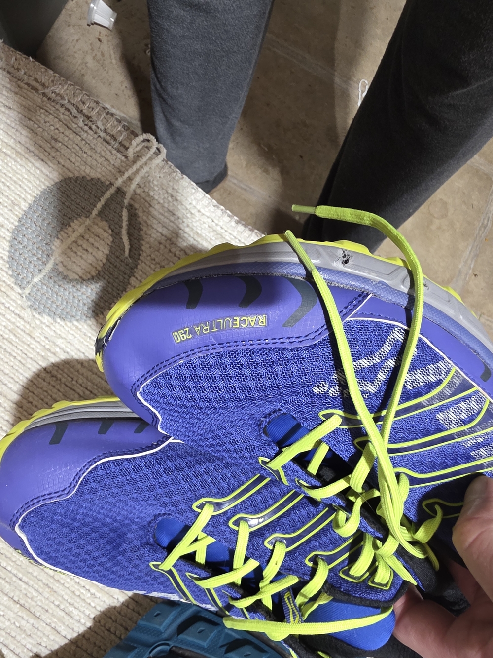 Inov-8 Purple and Neon Yellow Athletic Shoes